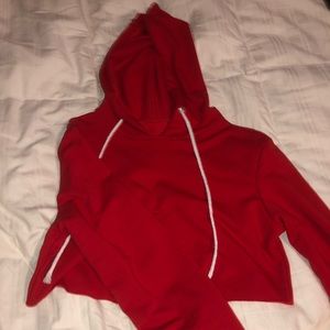 Plan Red Cropped Hoodie